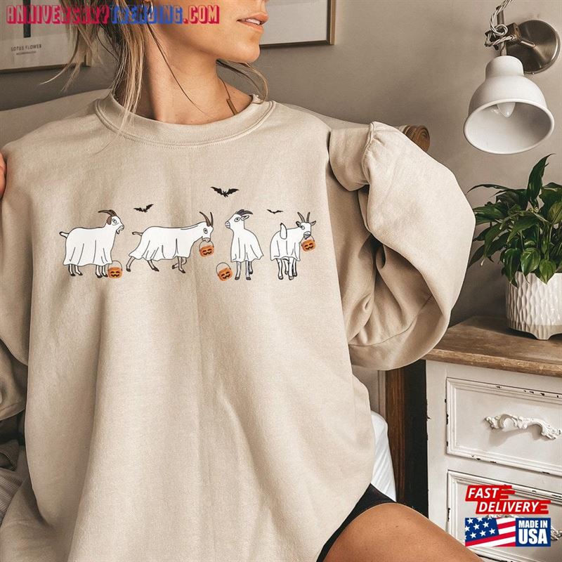 Halloween Goat Sweatshirt Sweater Happy T-Shirt