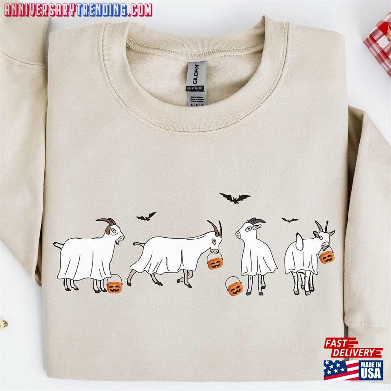 Halloween Goat Sweatshirt Sweater Happy T-Shirt