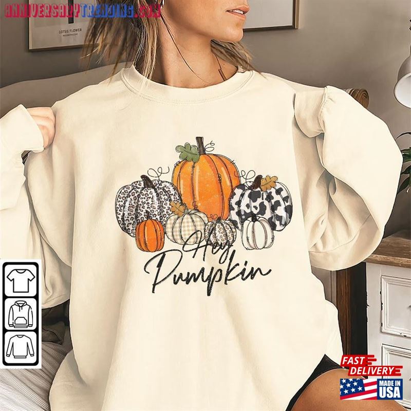 Halloween Hey Pumpkin Comfort Colors Sweatshirt 2023 Tee Spooky Vibes Shirt Classic