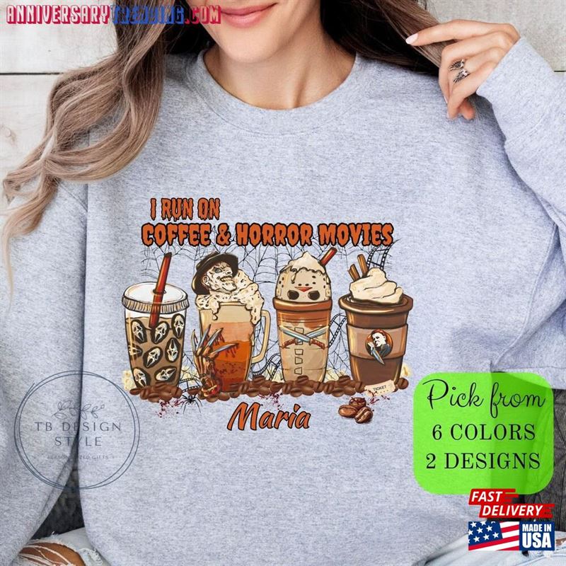 Halloween Horror Coffee Sweatshirt Movie Shirt T-Shirt Unisex