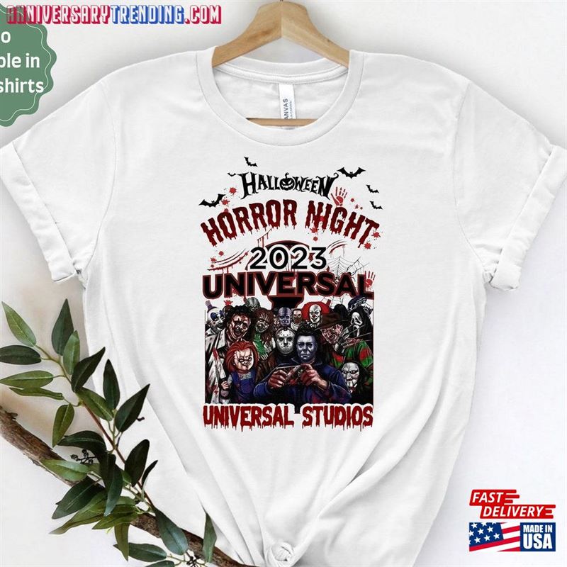 Halloween Horror Nights Universal Studios Shirt Characters Scary Movie Tee Unisex Classic