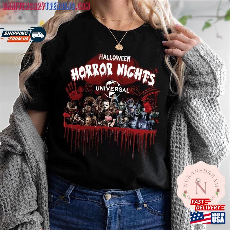 Halloween Horror Nights Universal T-Shirt Characters Shirt Movie Unisex