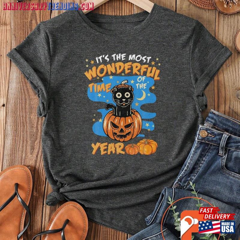 Halloween It’s The Most Wonderful Time Of Year T-Shirt Retro Ghost Hoodie Sweatshirt Classic