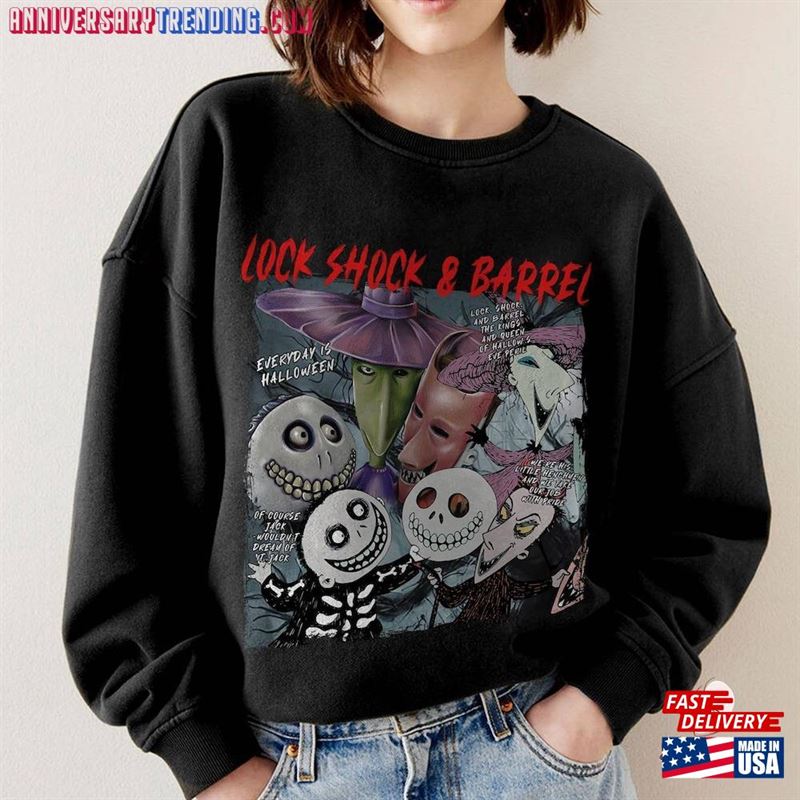 Halloween Lock Shock Barrel Sweatshirt Nightmare Before Christmas Boogie’s Boys Shirt Matching Tee Party  Classic