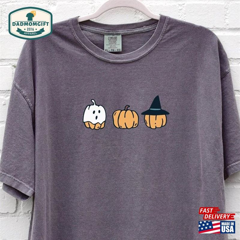 Halloween Pumpkin Shirt Pumpkins T-Shirt Ghost Fall Women’s Shirts T-Shirts Comfort Colors Tee Classic Unisex