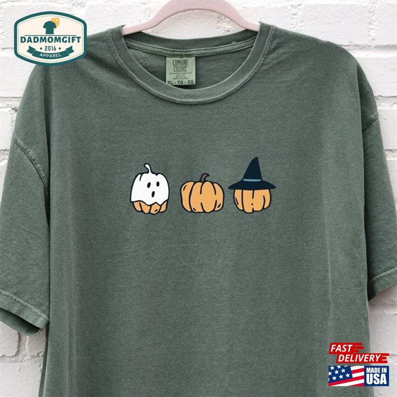 Halloween Pumpkin Shirt Pumpkins T-Shirt Ghost Fall Women’s Shirts T-Shirts Comfort Colors Tee Classic Unisex