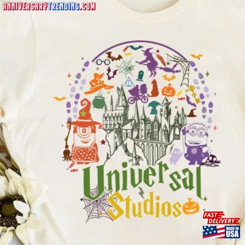 Halloween Pumpkin Universal Studios Shirt Retro Orlando Trip Hoodie T-Shirt