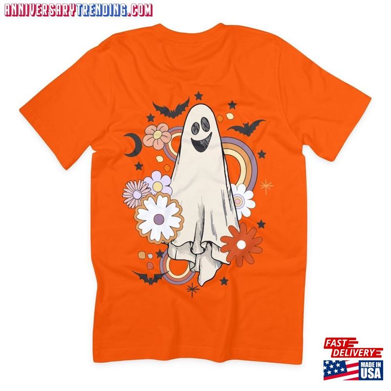 Halloween Retro Ghost Shirt Spooky Season T-Shirt Tee Classic