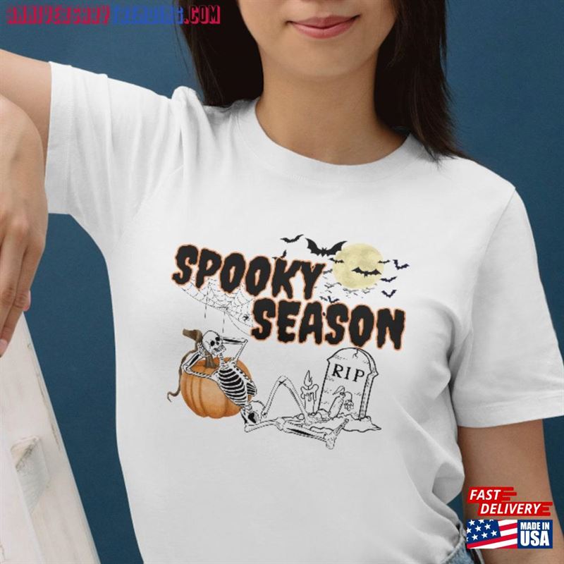 Halloween Shirt Skeleton Spooky Season T-Shirt Sweatshirt