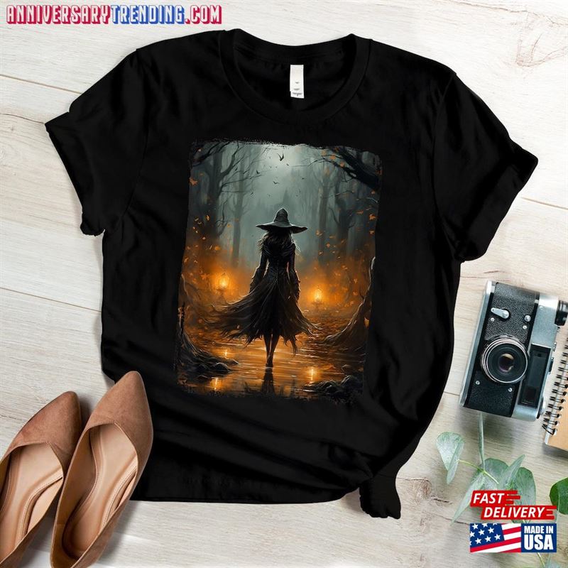 Halloween Shirt Walking The Forest Gothic Happy T-Shirt Classic