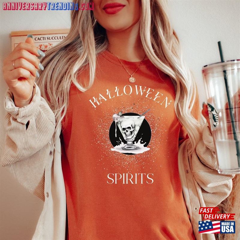 Halloween Spirits Drinking T-Shirt Comfort Colors Party Tshirt Hoodie