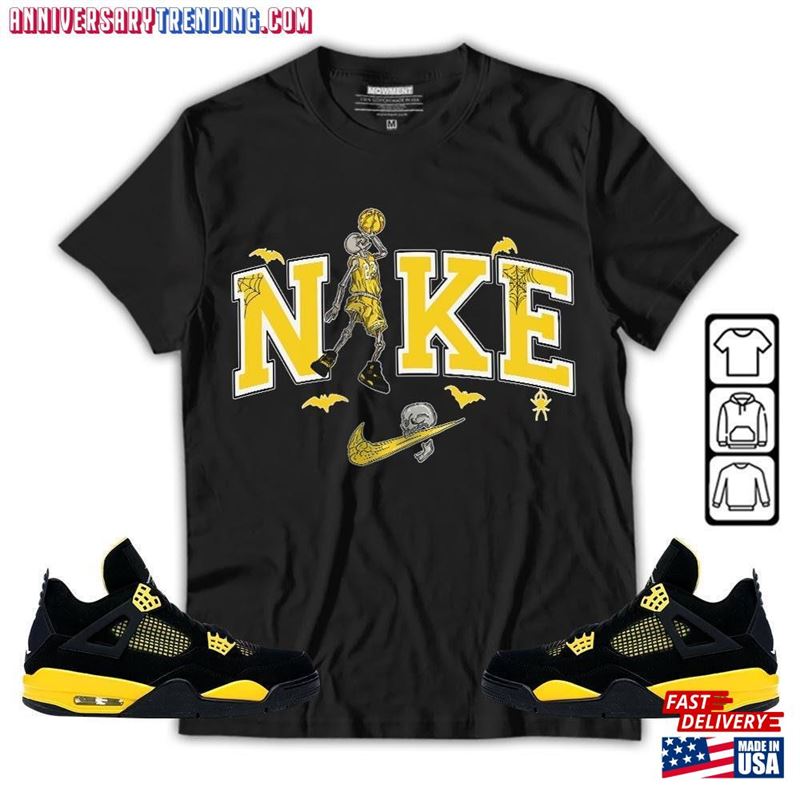 Halloween Swoosh Unisex Shirt To Match Sneaker 2023 Thunder 4S Tee Jordan Retro 4 T-Shirt Hoodie Sweatshirt