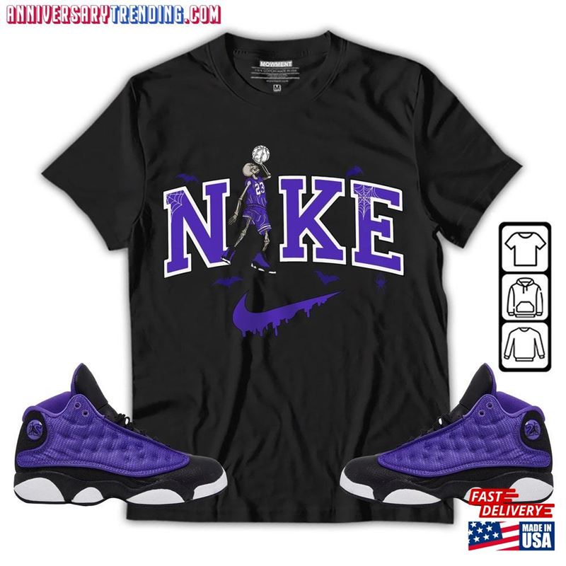 Halloween Swoosh Unisex Shirt To Match Sneaker Purple Venom 13S Tee Aj 13 T-Shirt Hoodie Classic