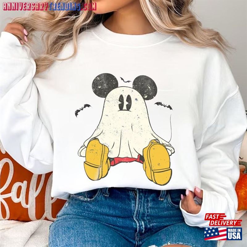 Halloween T-Shirt Retro Micky Ghost Unisex