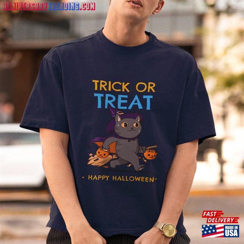 Halloween Trick Or Treat T-Shirt Funny Cat Sweatshirt