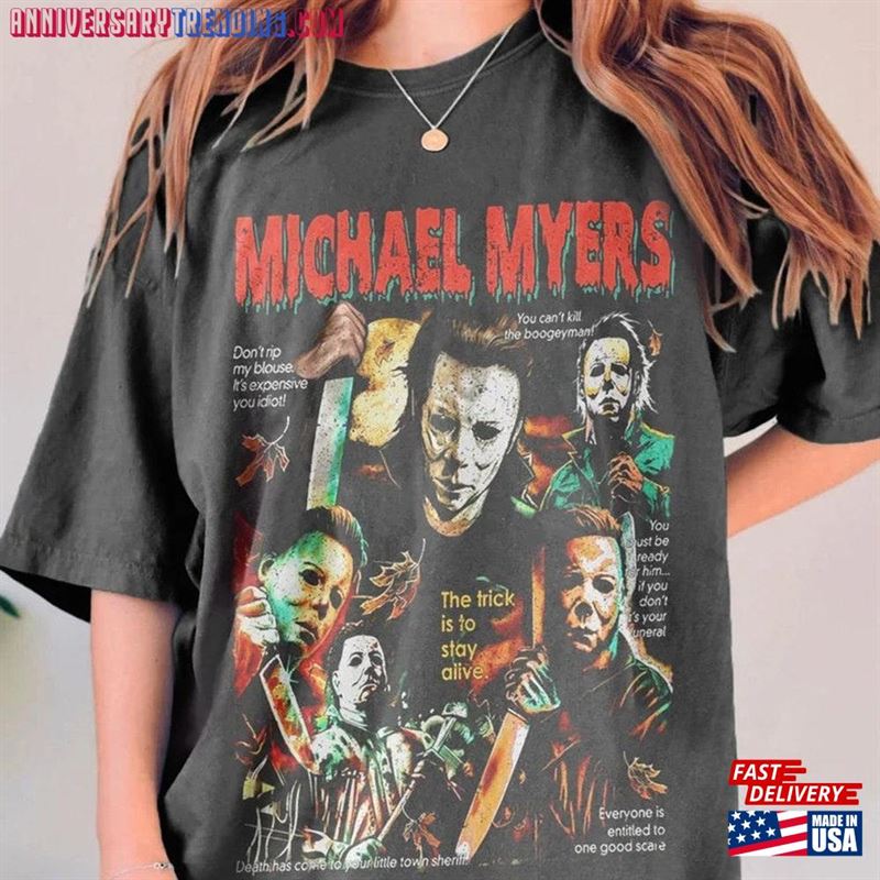 Halloween Unisex T-Shirt Horror Movie Shirt Vintage Michael Myers 90S Sweatshirt Hoodie