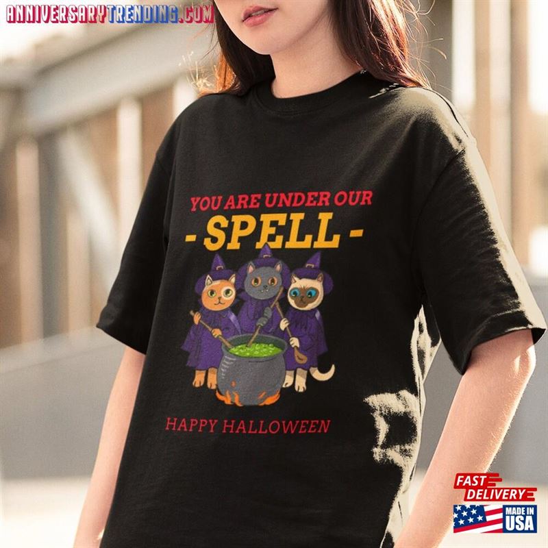 Halloween Witch Cat T-Shirt Cats Witches Shirt Hoodie