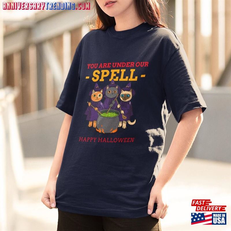 Halloween Witch Cat T-Shirt Cats Witches Shirt Hoodie