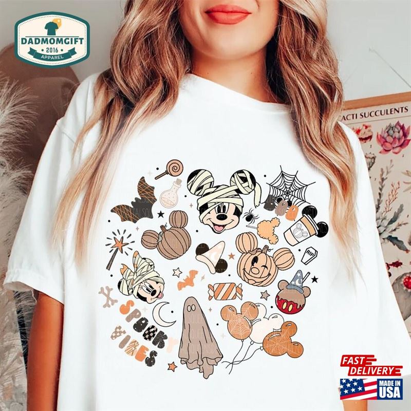 Happiest Place On Earth Shirt Most Magical Fall Best Day Castle Mouse Ear Halloween Spooky Pumpkin Gift Classic Sweatshirt