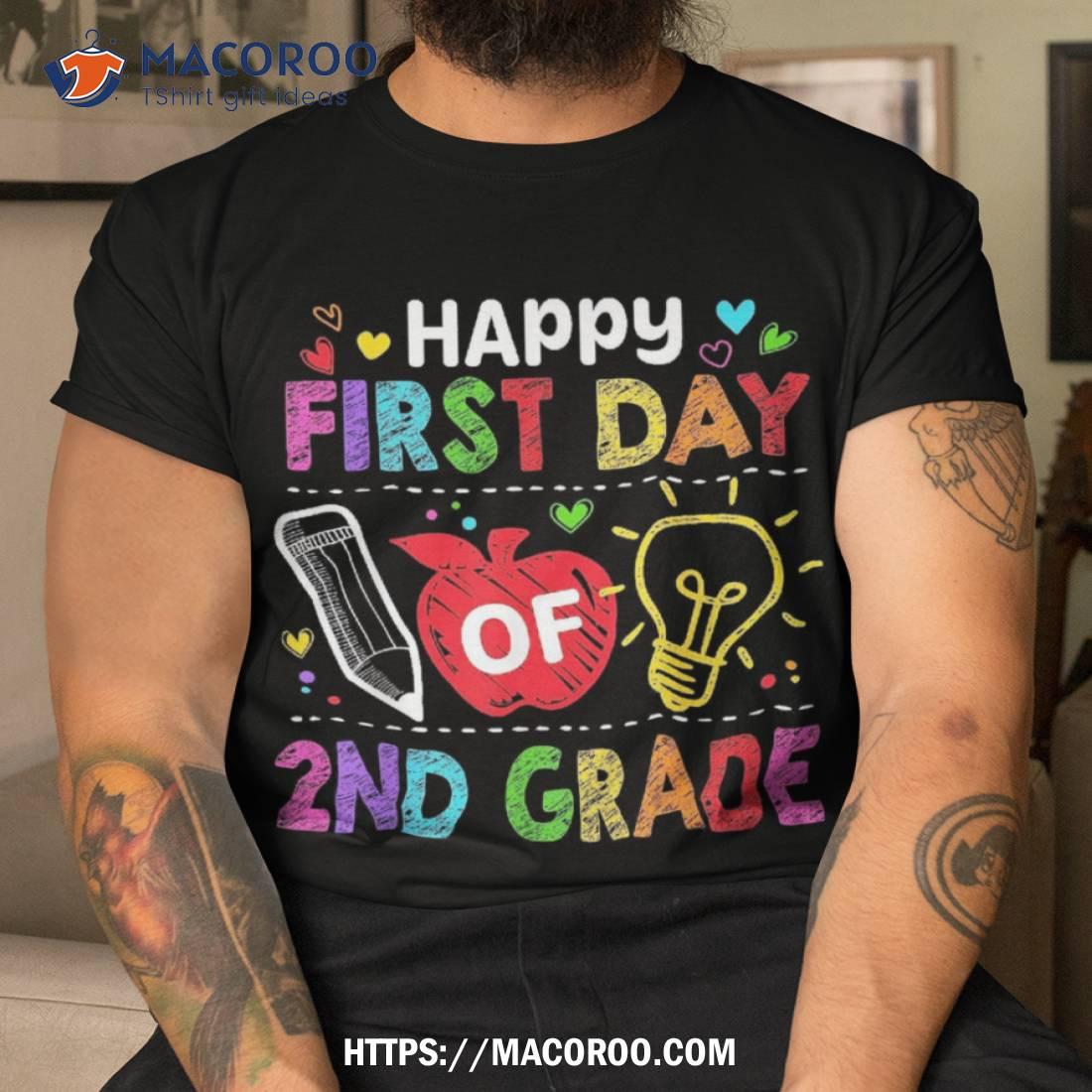 Happy First Day Of 2nd Grade Teacher Rainbow Back To School Shirt