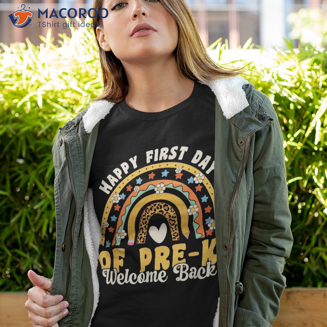 Happy First Day Of Pre-k Rainbow Leopard Back To School Shirt