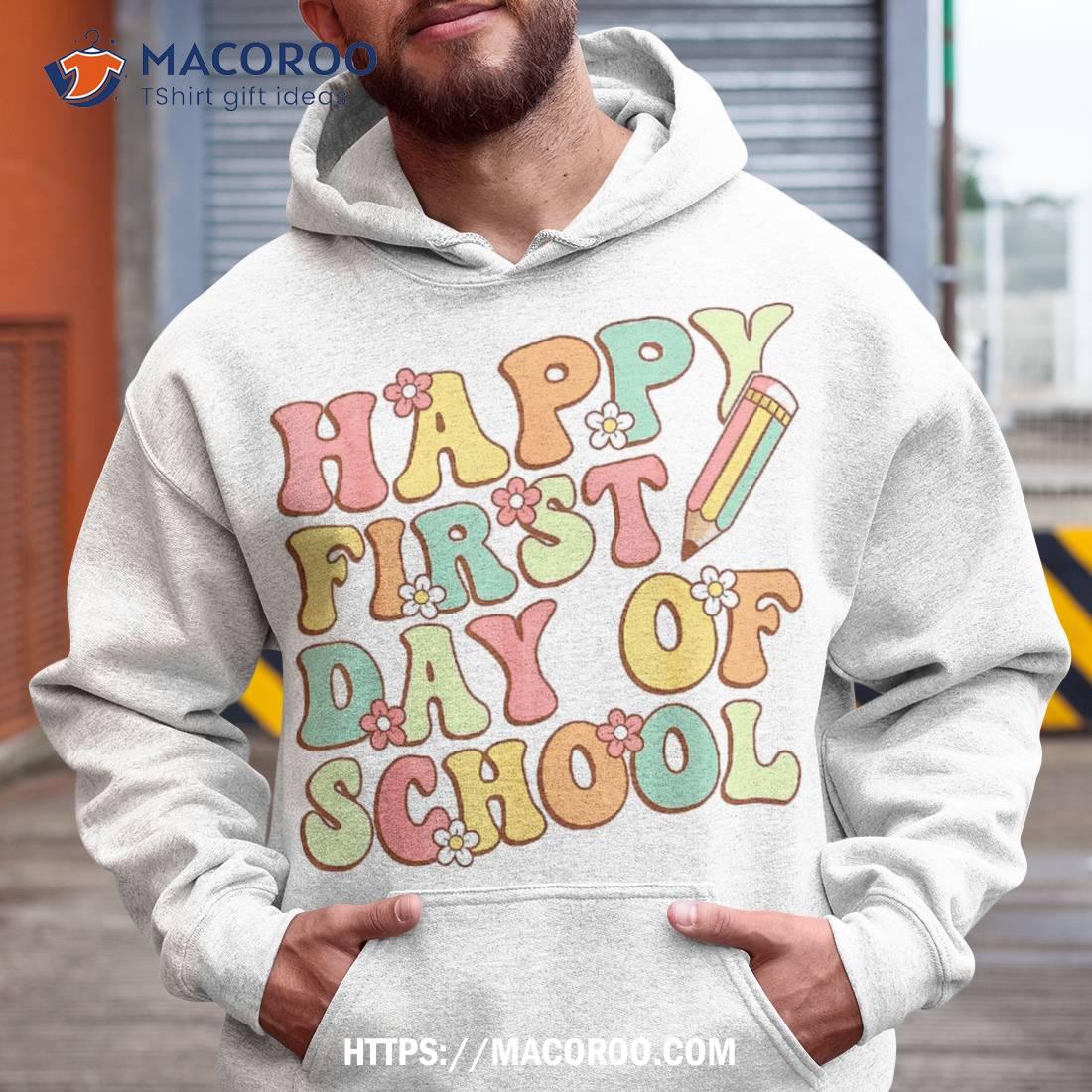 Happy First Day Of School Back To Teacher Kids Retro Shirt