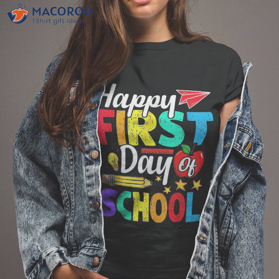 Happy First Day Of School Cute Funny Back To Shirt