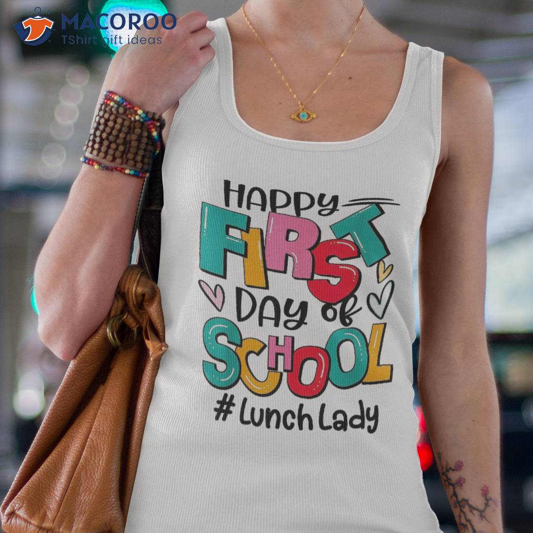 Happy First Day Of School Lunch Lady Funny Back To Shirt