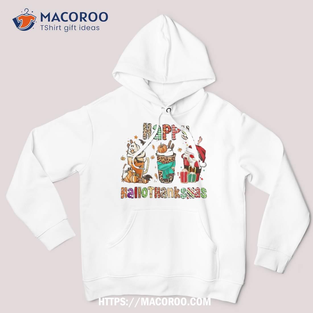 Happy Hallothanksmas Coffee Halloween Thanksgiving Christmas Shirt