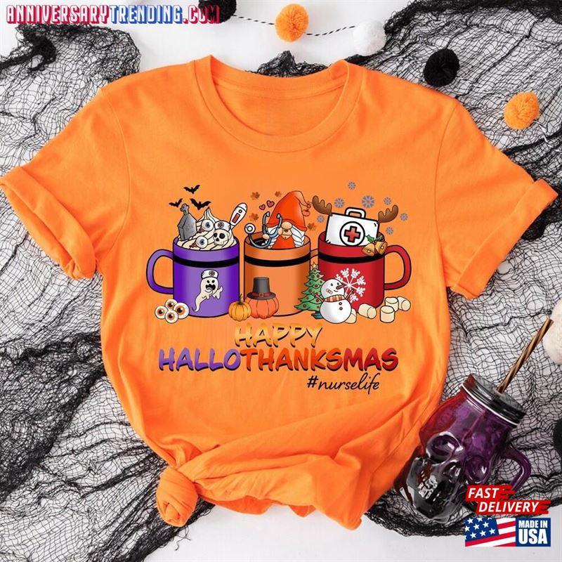 Happy Hallothanksmas Nurse Sweatshirt Classic Unisex