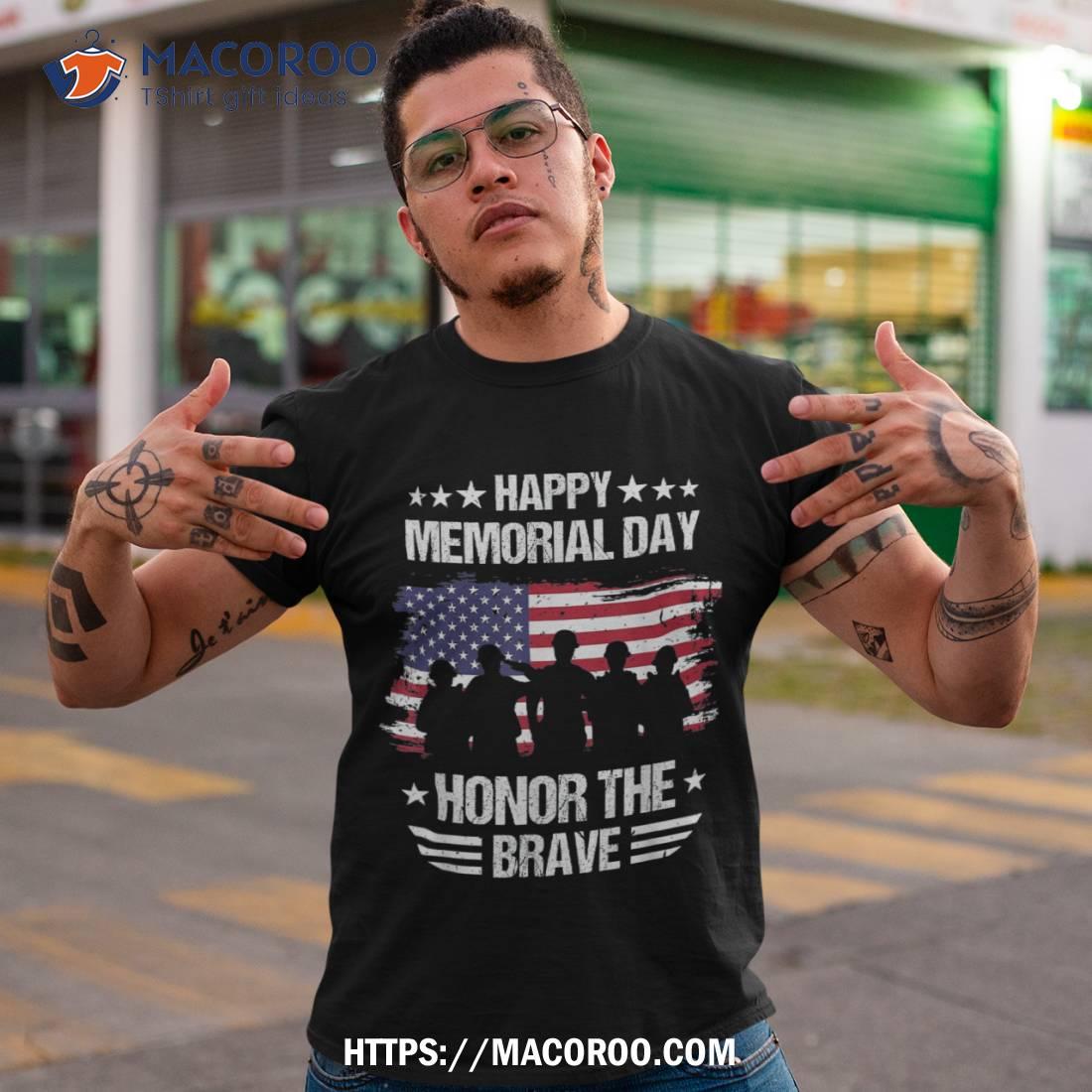 Happy Memorial Day Honor The Brave Military Vintage Veteran Shirt