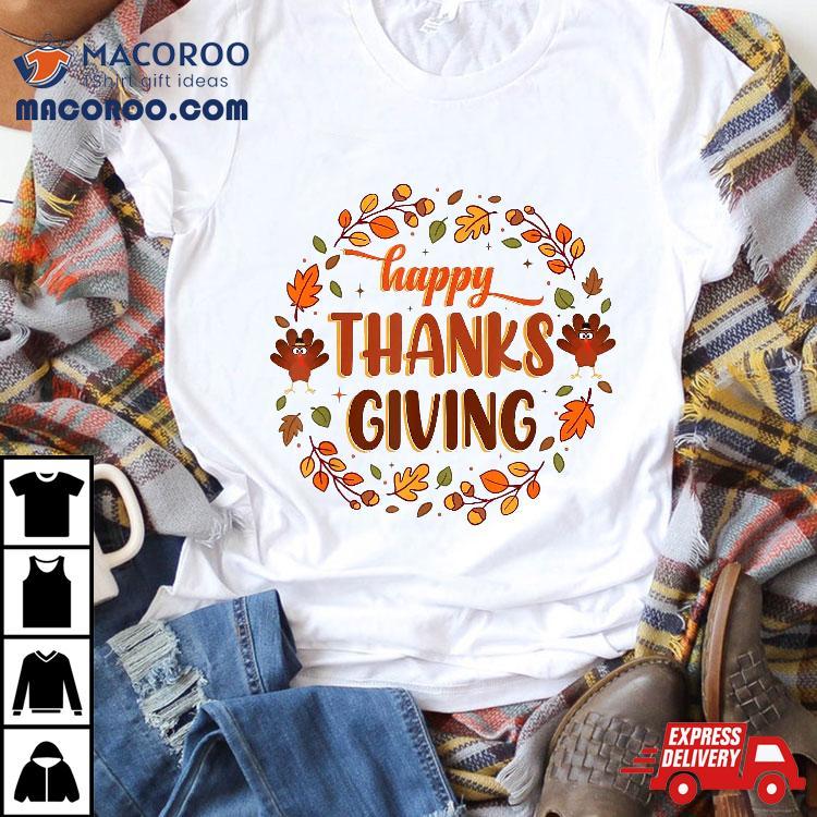 Happy Thanksgiving Day Turkey Kids, Boys, Girls, , Shirt