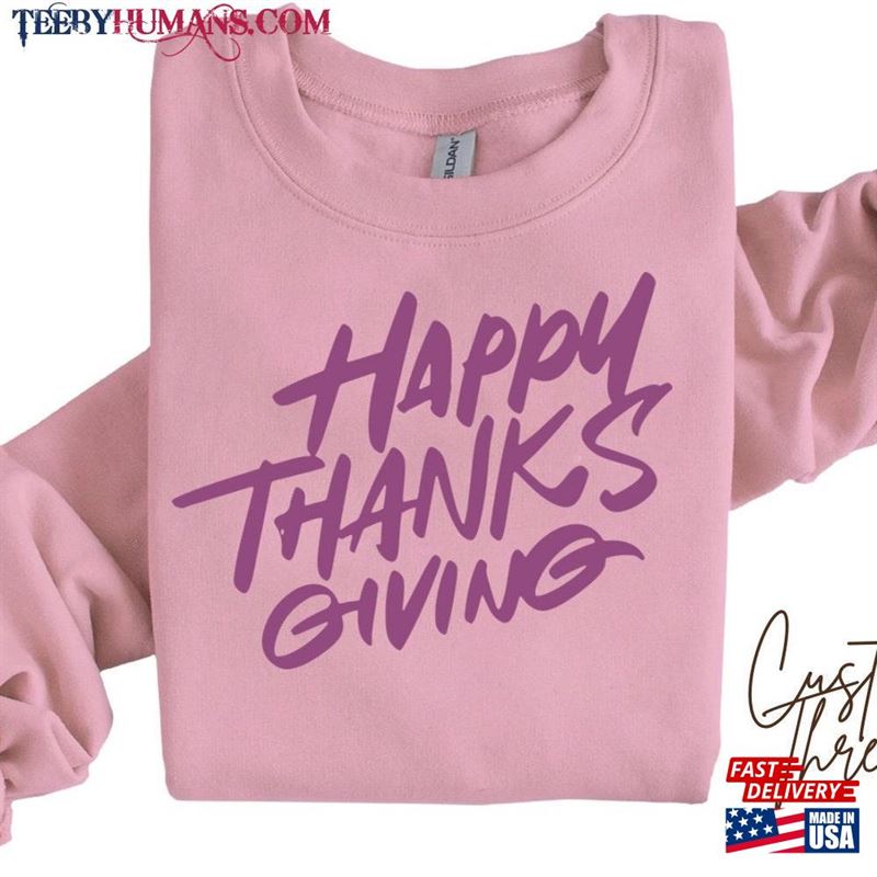 Happy Thanksgiving Retro Faux Glitter Unisex Classic