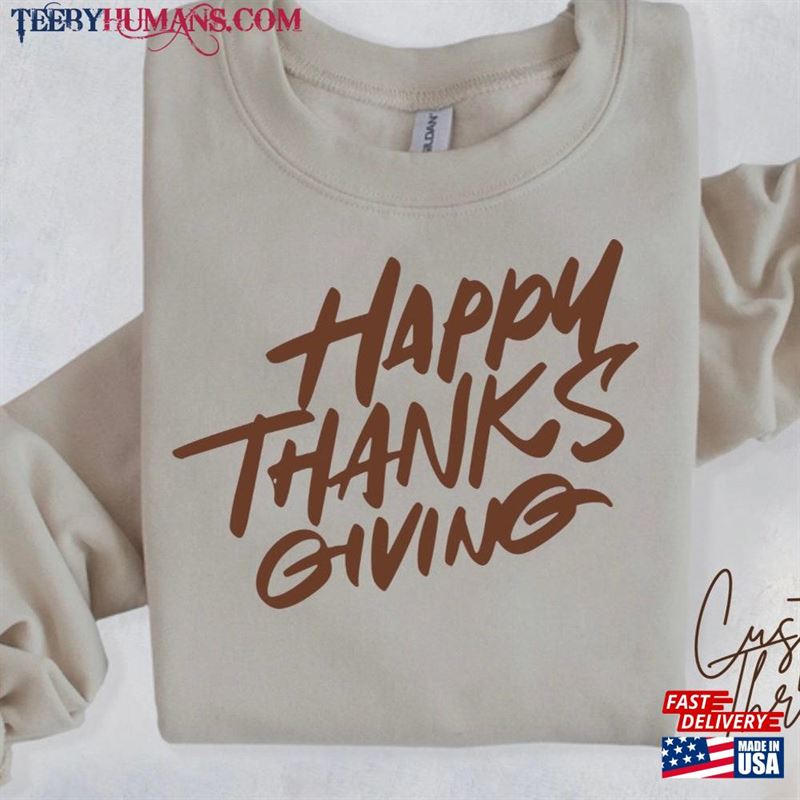 Happy Thanksgiving Retro Faux Glitter Unisex Classic