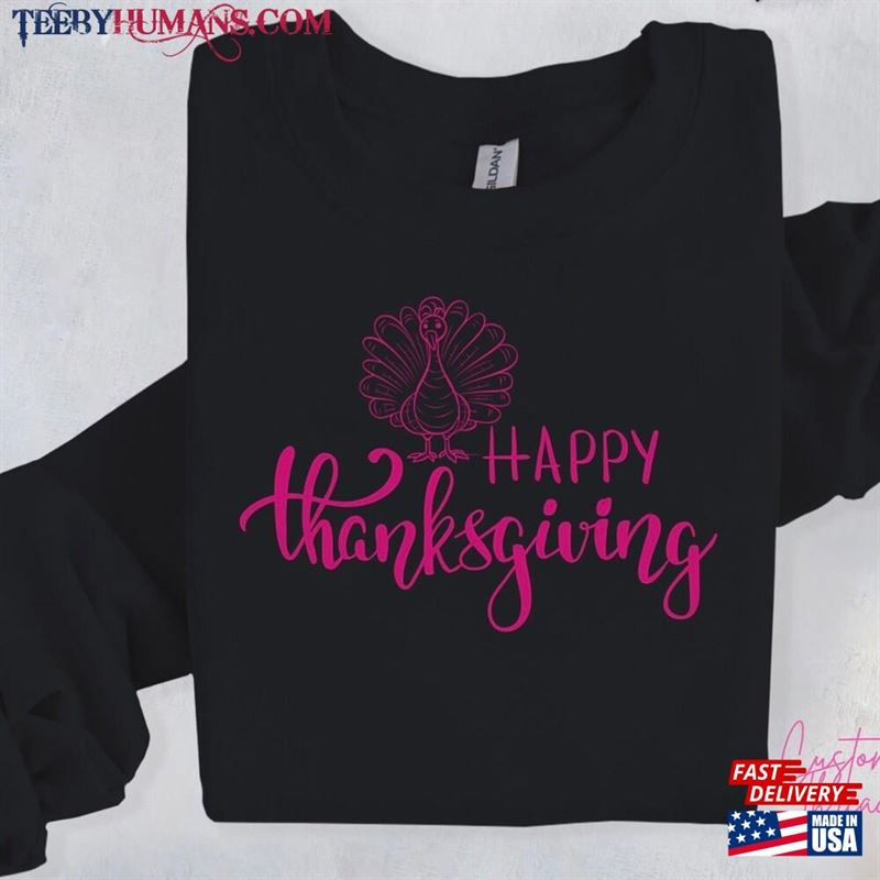 Happy Thanksgiving Retro Faux Glitter Unisex T-Shirt