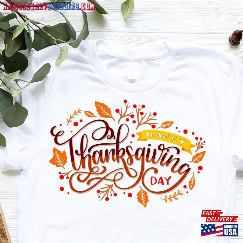 Happy Thanksgiving Shirt Cute Turkey Day Hoodie Classic