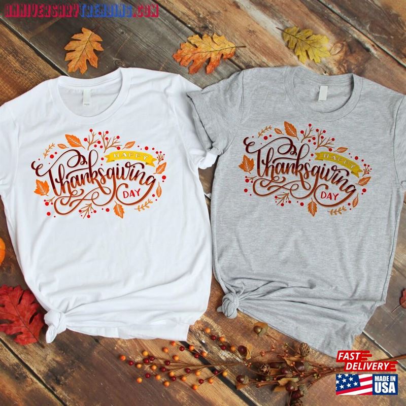 Happy Thanksgiving Shirt Cute Turkey Day Hoodie Classic