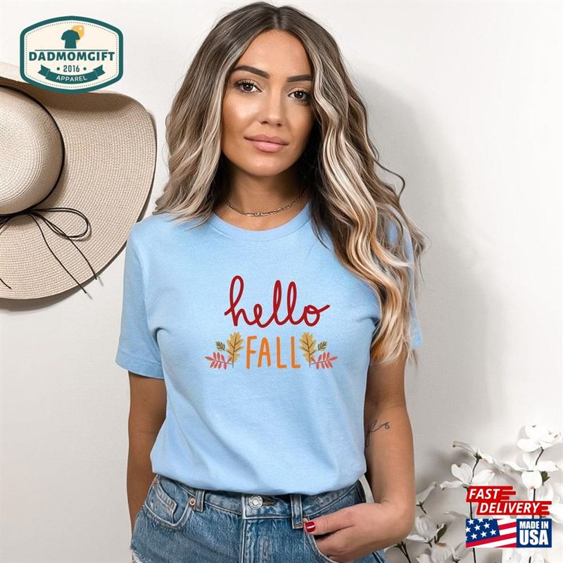 Hello Fall Cute Thanksgiving Shirt Friendsgiving 2023 T-Shirt Hoodie