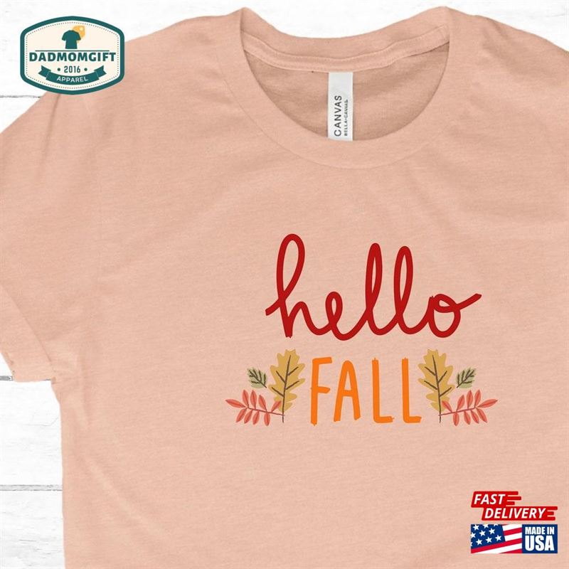 Hello Fall Cute Thanksgiving Shirt Friendsgiving 2023 T-Shirt Hoodie