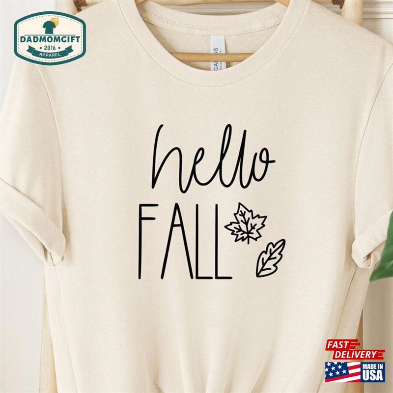 Hello Fall T-Shirt Vibes Clothing Lover Gift Classic Sweatshirt