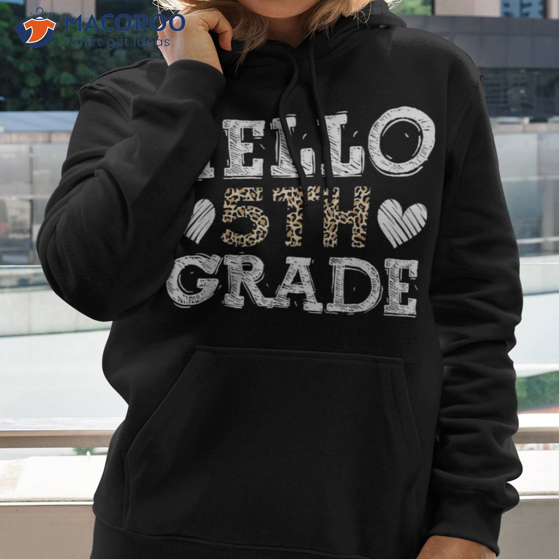 Hello Fifth Grade Back To School 1st Day Leopard Teachers Shirt