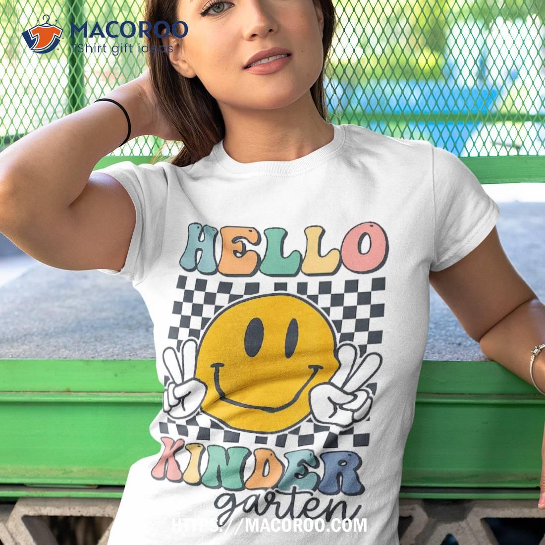 Hello Kindergarten Retro Smile Teachers Kids Back To School Shirt