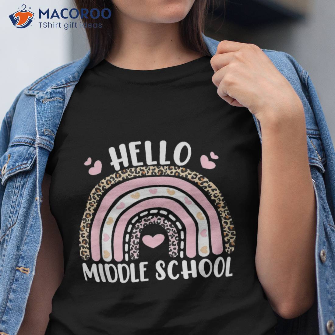 Hello Middle School Rainbow Teachers Back To Funny Shirt