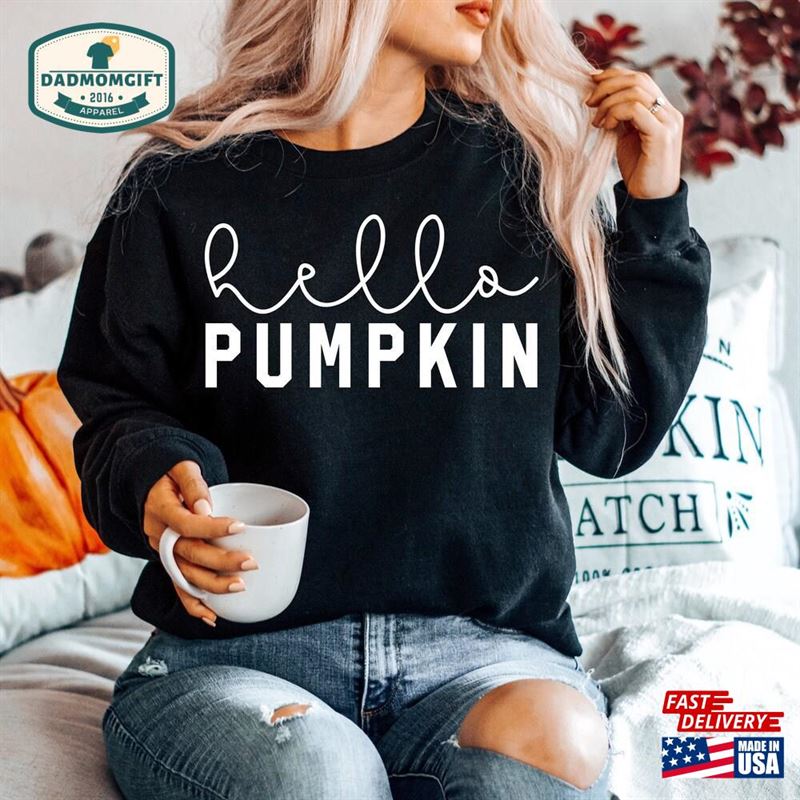 Hello Pumpkin Crewneck Sweatshirt Halloween T-Shirt Hoodie