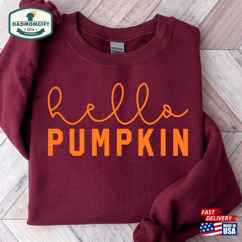 Hello Pumpkin Crewneck Sweatshirt Halloween T-Shirt Hoodie