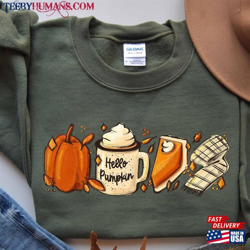 Hello Pumpkin Sweatshirt Thanksgiving Gift Sweater Classic