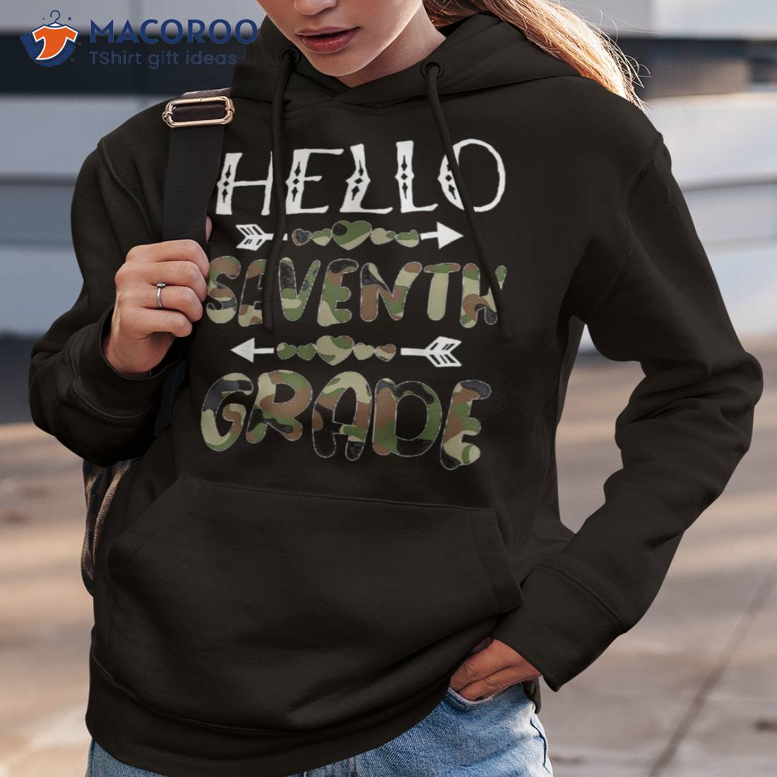 Hello Seventh Grade Back To School 1st Day Camo Teachers Shirt