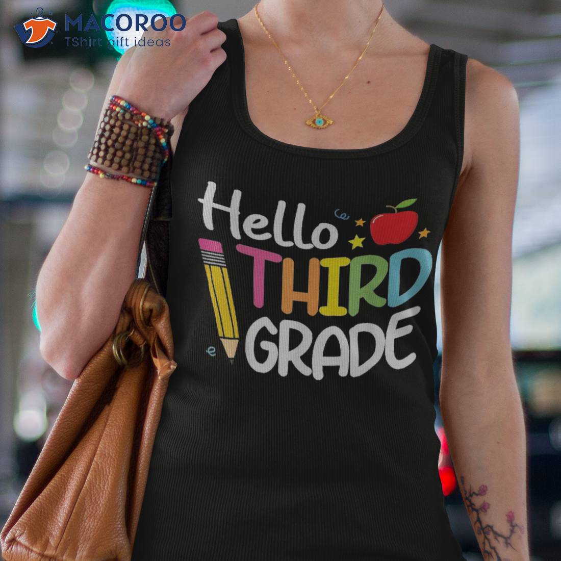 Hello Third 3rd Grade First Day Back To School Teacher Girls Shirt