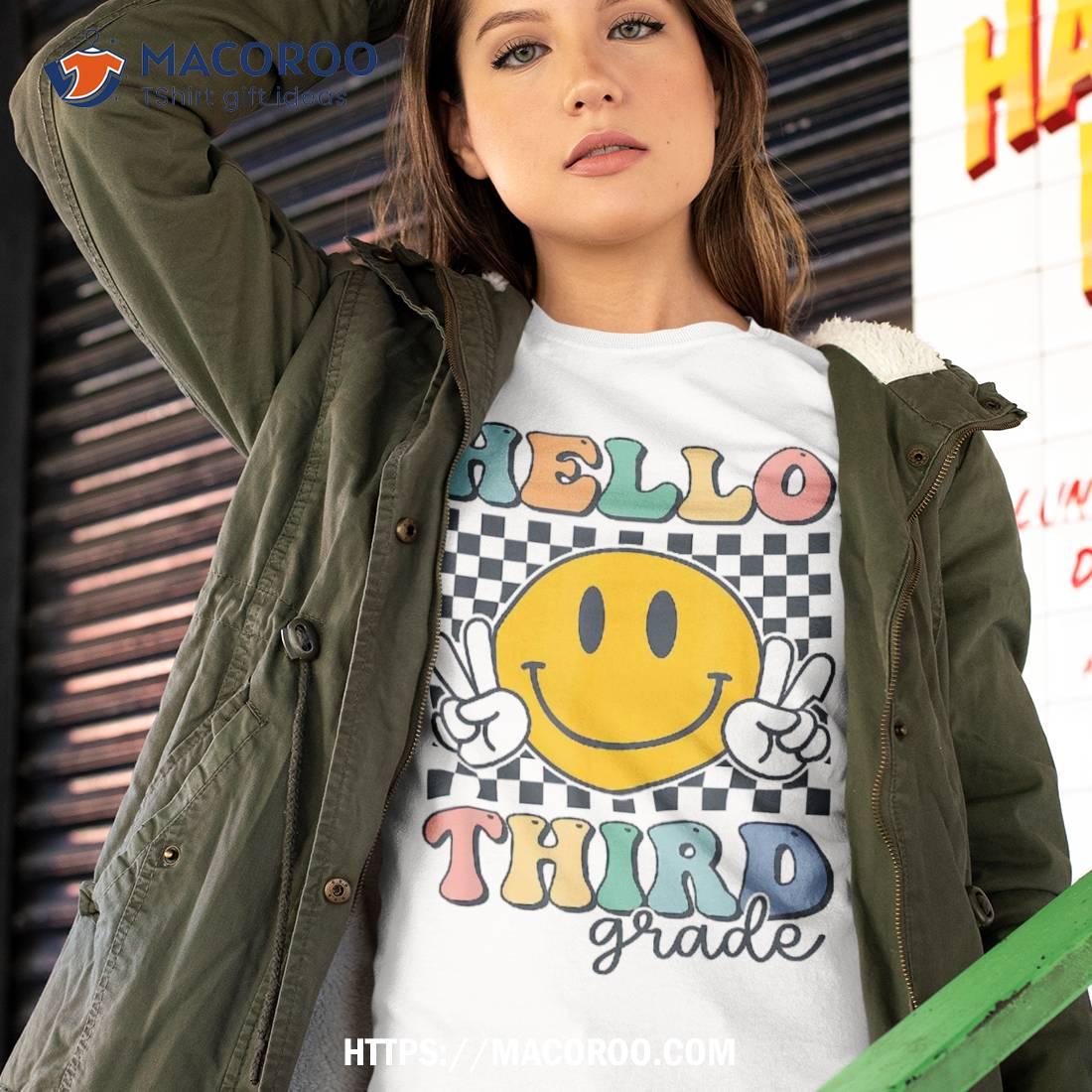 Hello Third Grade Retro Smile Team 3rd Back To School Shirt