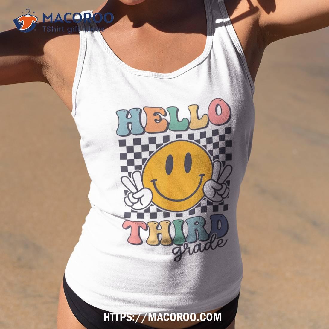 Hello Third Grade Retro Smile Team 3rd Back To School Shirt